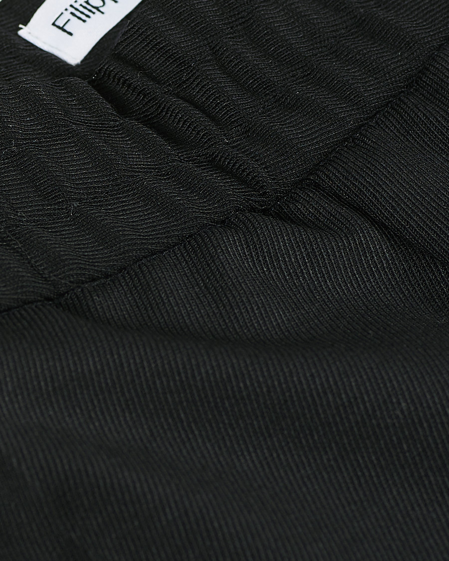 Herre | Bukser | Filippa K | Terry Gabardine Cropped Turn Up Trousers Black