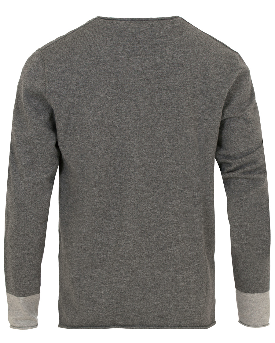 Herre | Gensere | Filippa K | Cotton/Merino Roll Edge Sweater Grey Melange