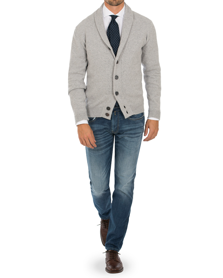 Herre | Gensere | John Smedley | Patterson Cardigan Silver