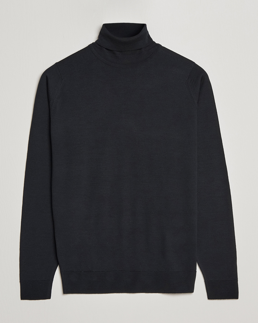 Herre | Gensere | John Smedley | Cherwell Extra Fine Merino Rollneck Black