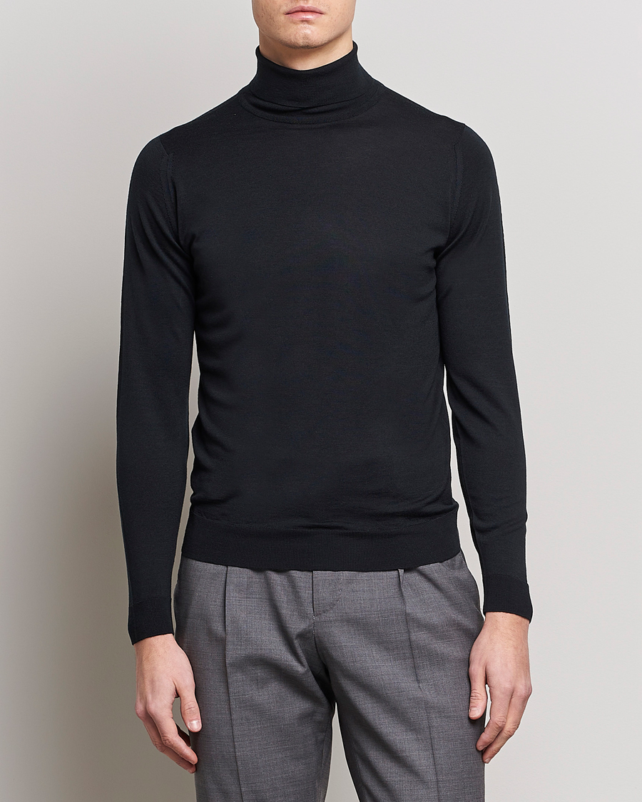 Herre | Klær | John Smedley | Cherwell Extra Fine Merino Rollneck Black