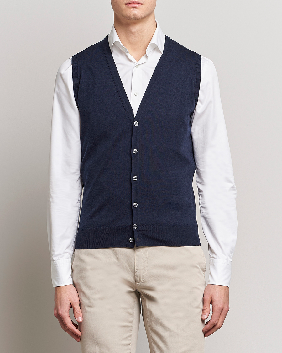 Men | John Smedley | John Smedley | Huntswood Slim Fit Waistcoat Midnight