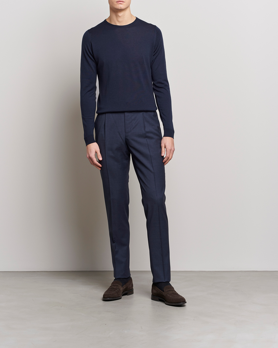 Herre | Gensere | John Smedley | Lundy Extra Fine Merino Crew Neck Midnight