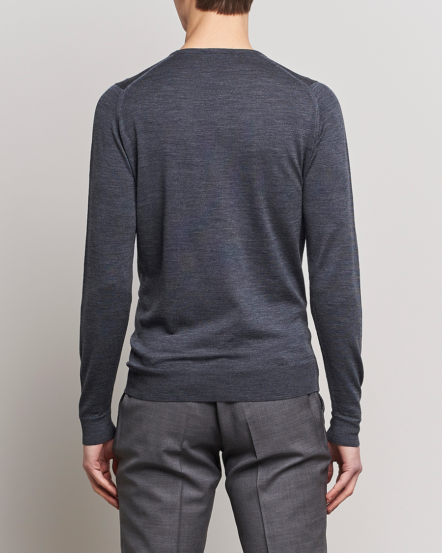 Herre | Gensere | John Smedley | Lundy Extra Fine Merino Crew Neck Charcoal