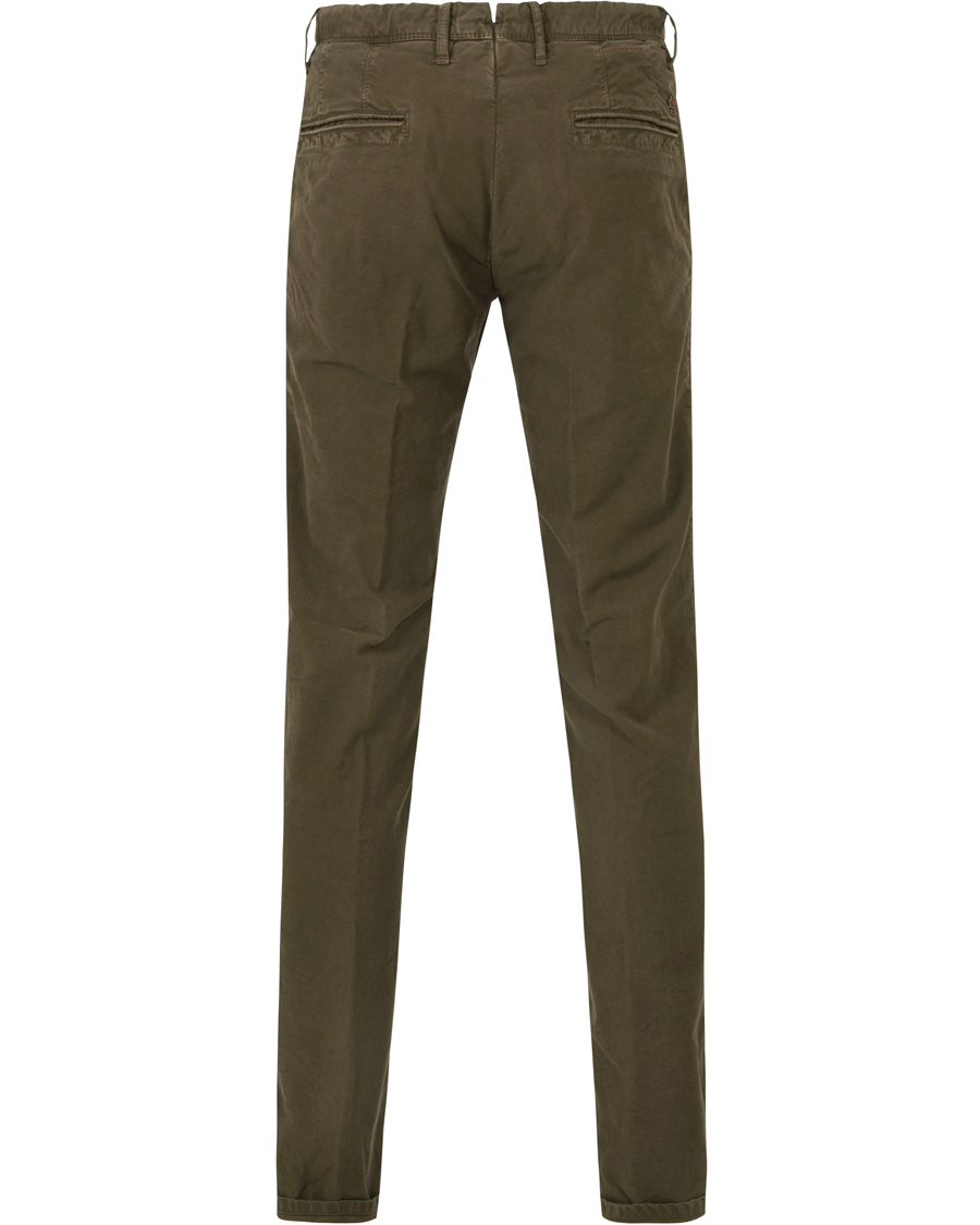 Herre | Bukser | Incotex | Slim Fit Garment Dyed Washed Slacks Green