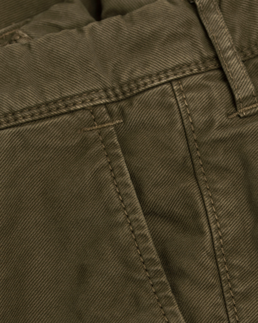 Herre | Bukser | Incotex | Slim Fit Garment Dyed Washed Slacks Green