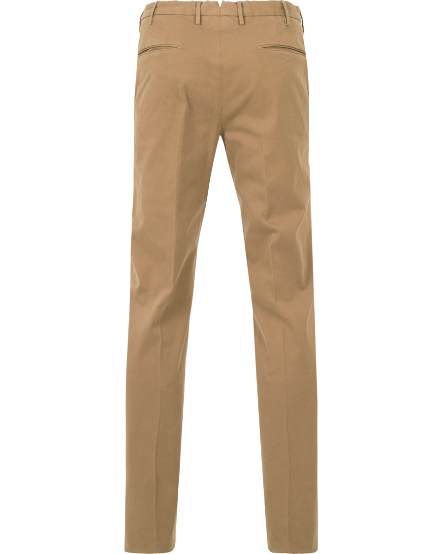 Herre | Bukser | Incotex | Slim Fit Comfort Garment Dyed Washed Chino Khaki