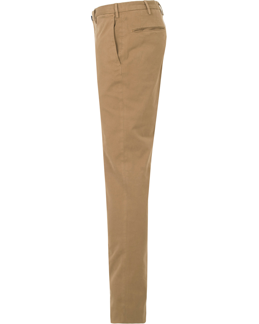 Herre | Bukser | Incotex | Slim Fit Comfort Garment Dyed Washed Chino Khaki