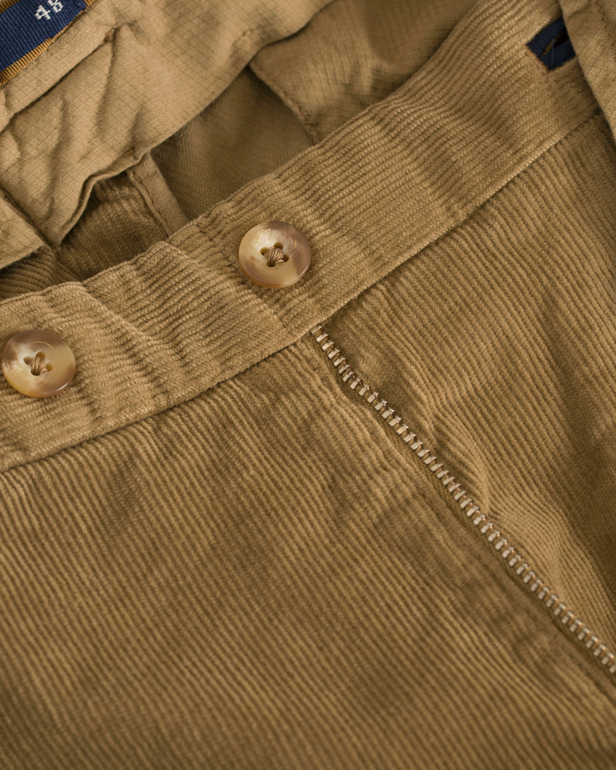 Herre | Bukser | Incotex | Slim Fit Garment Dyed Baby Corduroy Trousers Light Brown
