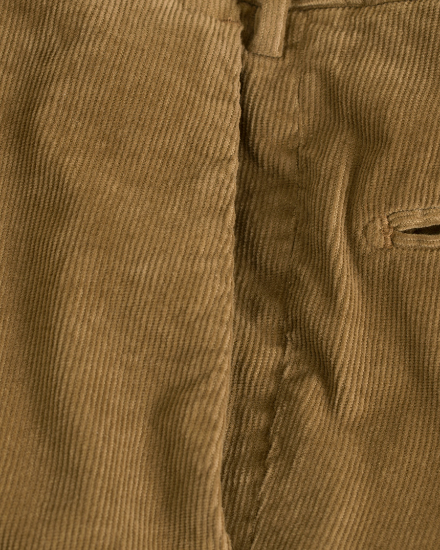 Herre | Bukser | Incotex | Slim Fit Garment Dyed Baby Corduroy Trousers Light Brown