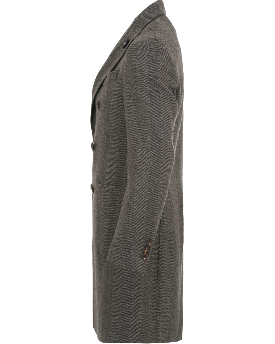 Herre | Jakker | Lardini | Double Herringbone Wool Coat Grey