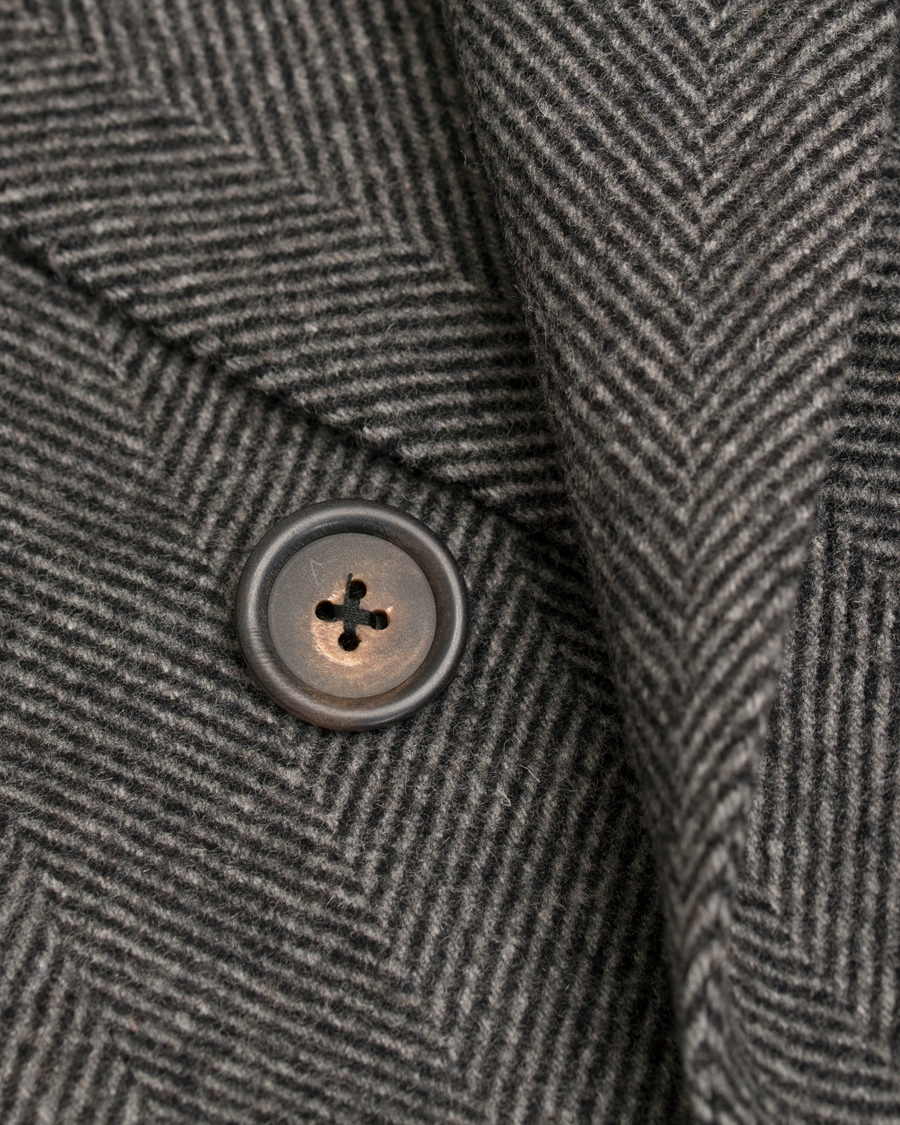 Herre | Jakker | Lardini | Double Herringbone Wool Coat Grey