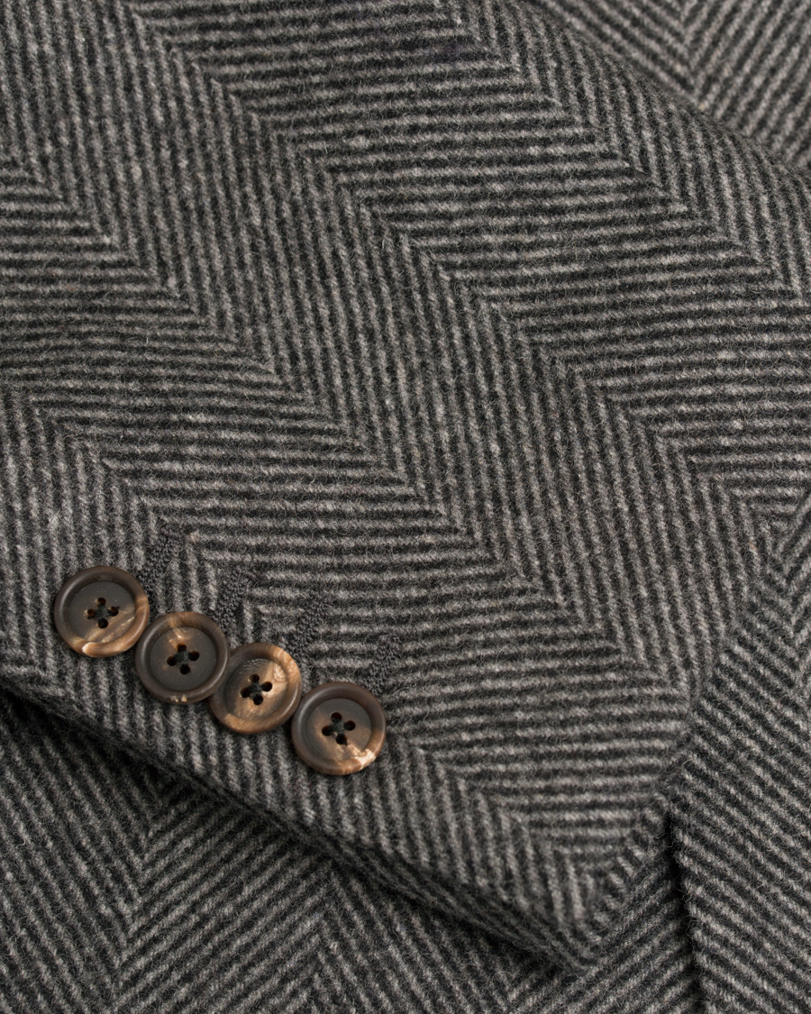 Herre | Jakker | Lardini | Double Herringbone Wool Coat Grey