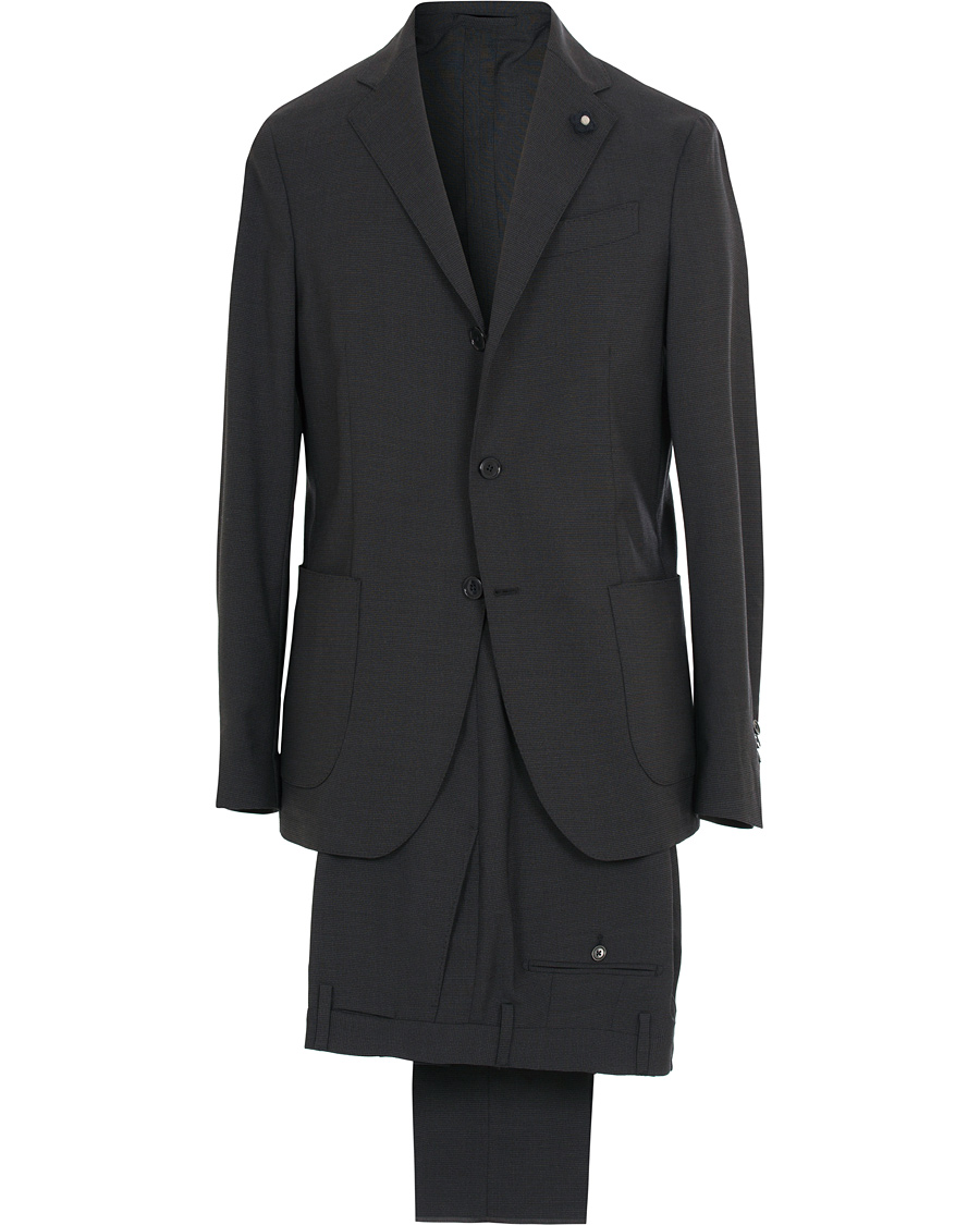 Herre | Dresser | Lardini | Travelling Micro Check Suit Navy