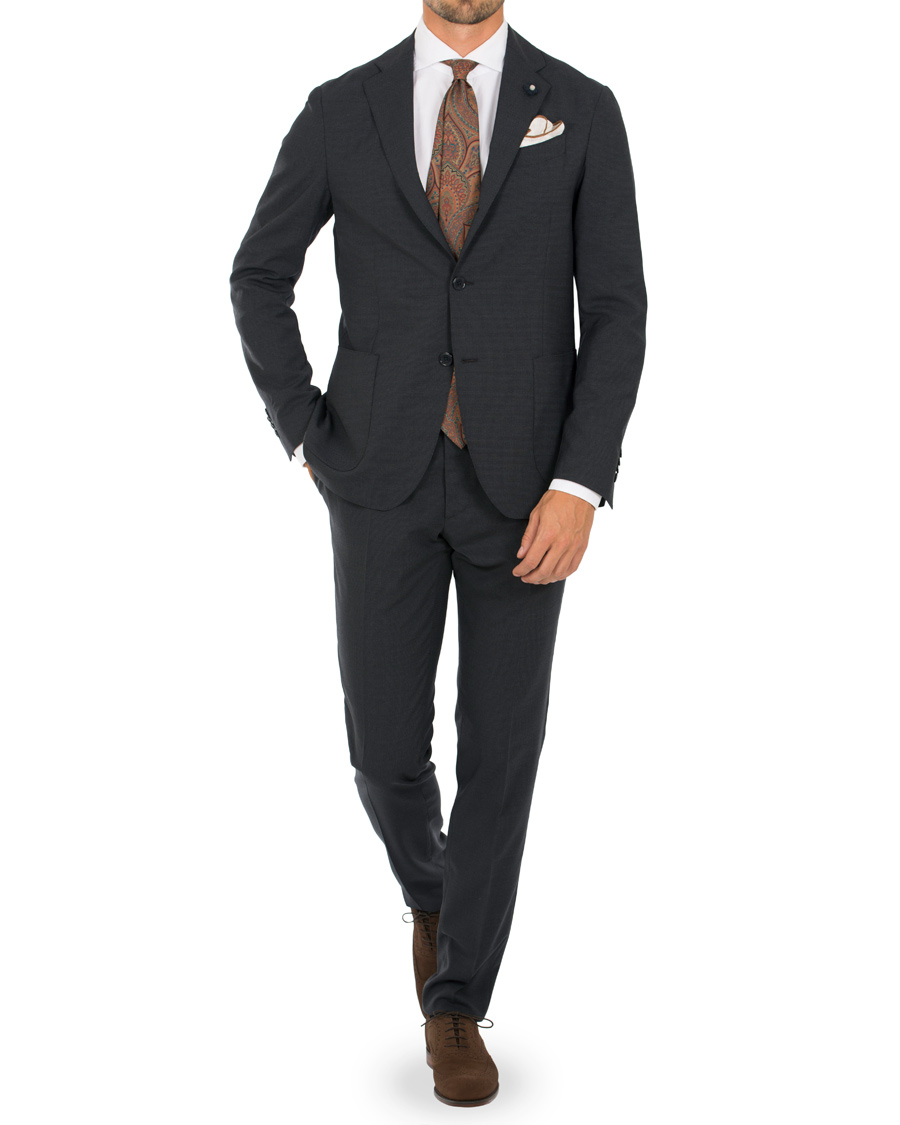 Herre | Dresser | Lardini | Travelling Micro Check Suit Navy