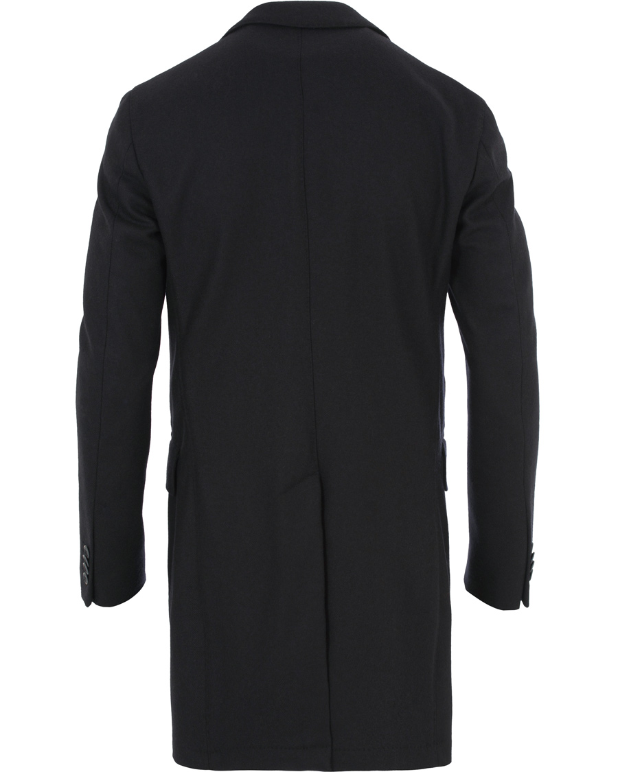 Herre | Jakker | L.B.M. 1911 | Wool Herringbone Peak Lapel Coat Navy