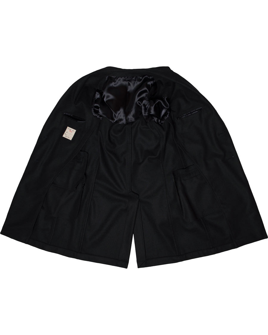 Herre | Jakker | L.B.M. 1911 | Wool Herringbone Peak Lapel Coat Navy