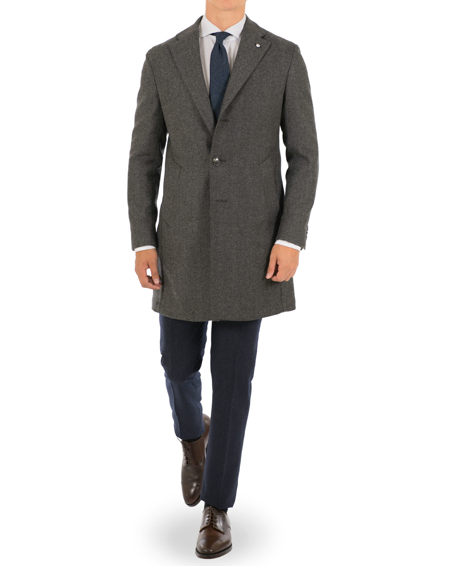 Herre | Jakker | L.B.M. 1911 | Wool Herringbone Notch Lapel Grey