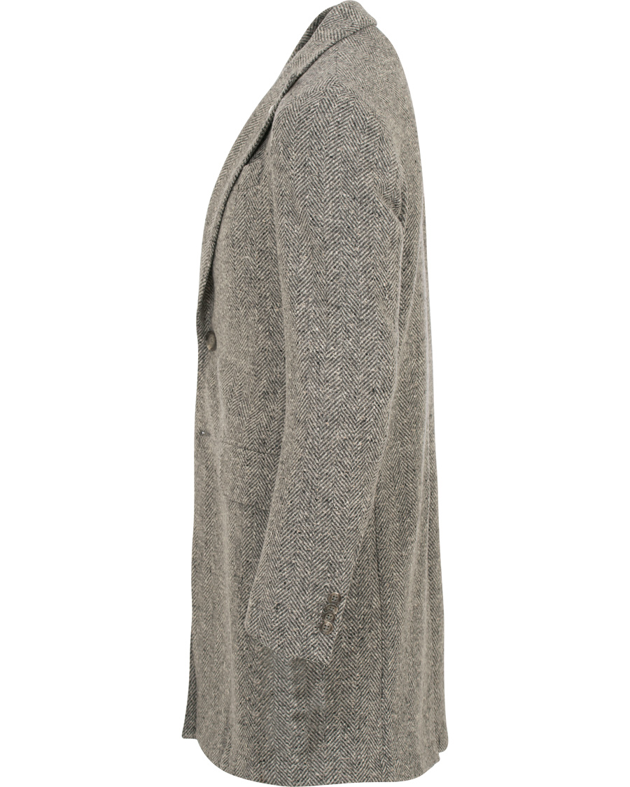 Herre | Jakker | L.B.M. 1911 | Wool Herringbone Peak Lapel Coat Light Grey