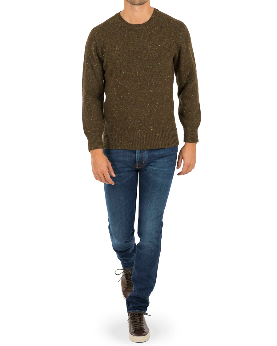 Herre | Gensere | Inis Meáin | Aran Wool Donegal Crew Neck Seabass