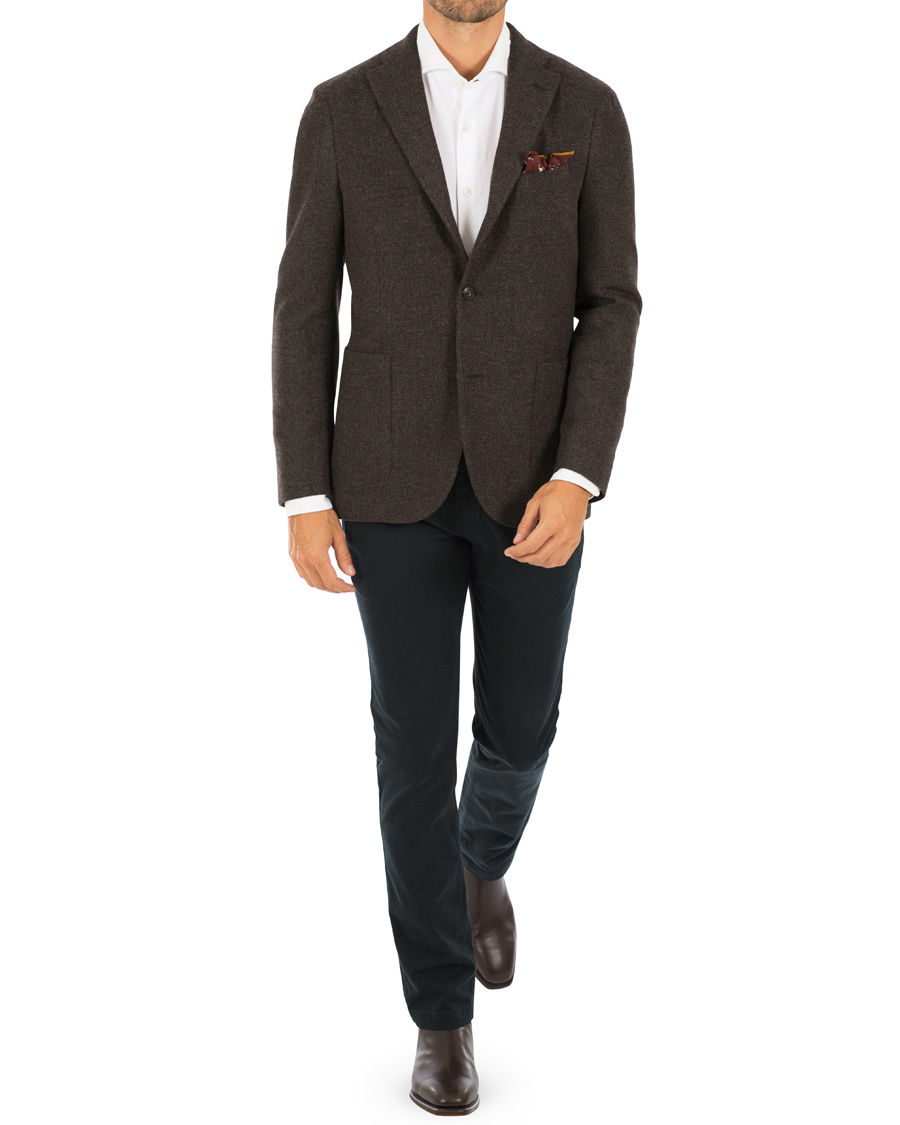 Herre | Dressjakker | Boglioli | K Jacket Structured Wool Blazer Brown
