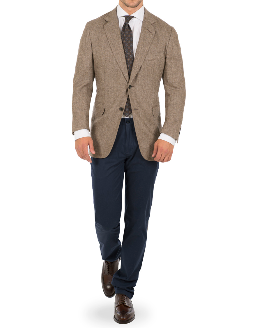 Herre | Dressjakker | Dunhill | Notch Lapel Wool Blazer Brown