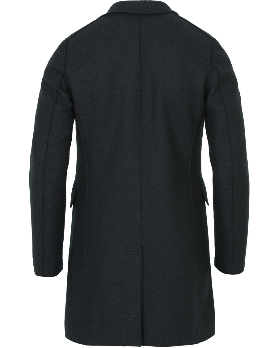 Herre | Jakker | Harris Wharf London | Chestercoat Wool Raw Edge Coat Dark Blue