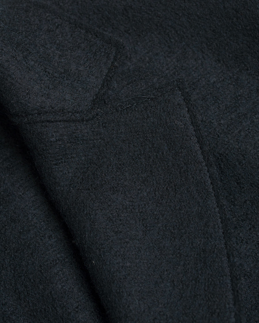 Herre | Jakker | Harris Wharf London | Chestercoat Wool Raw Edge Coat Dark Blue