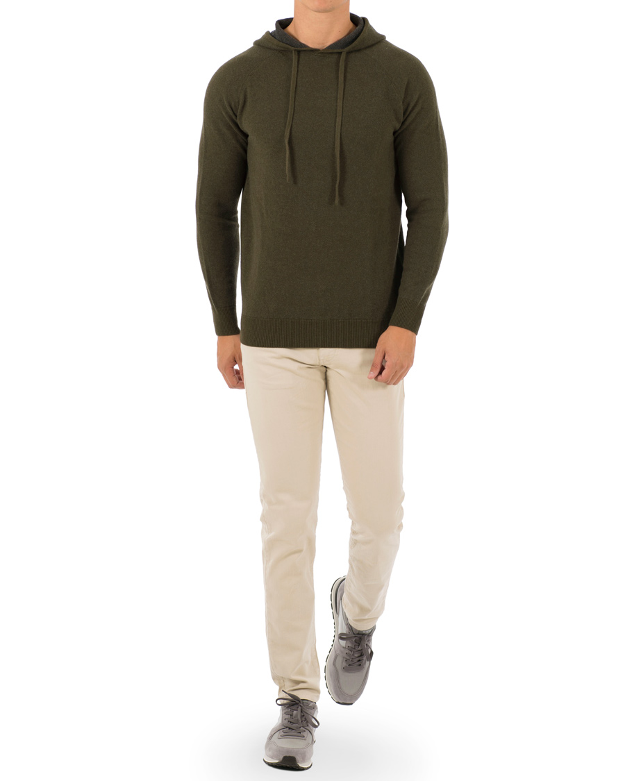 Herre | Gensere | Aspesi | Wool Hoodie Moss Green