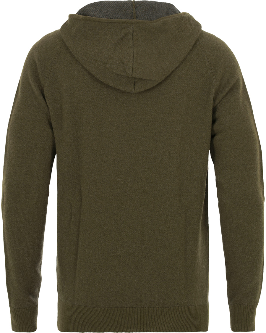Herre | Gensere | Aspesi | Wool Hoodie Moss Green