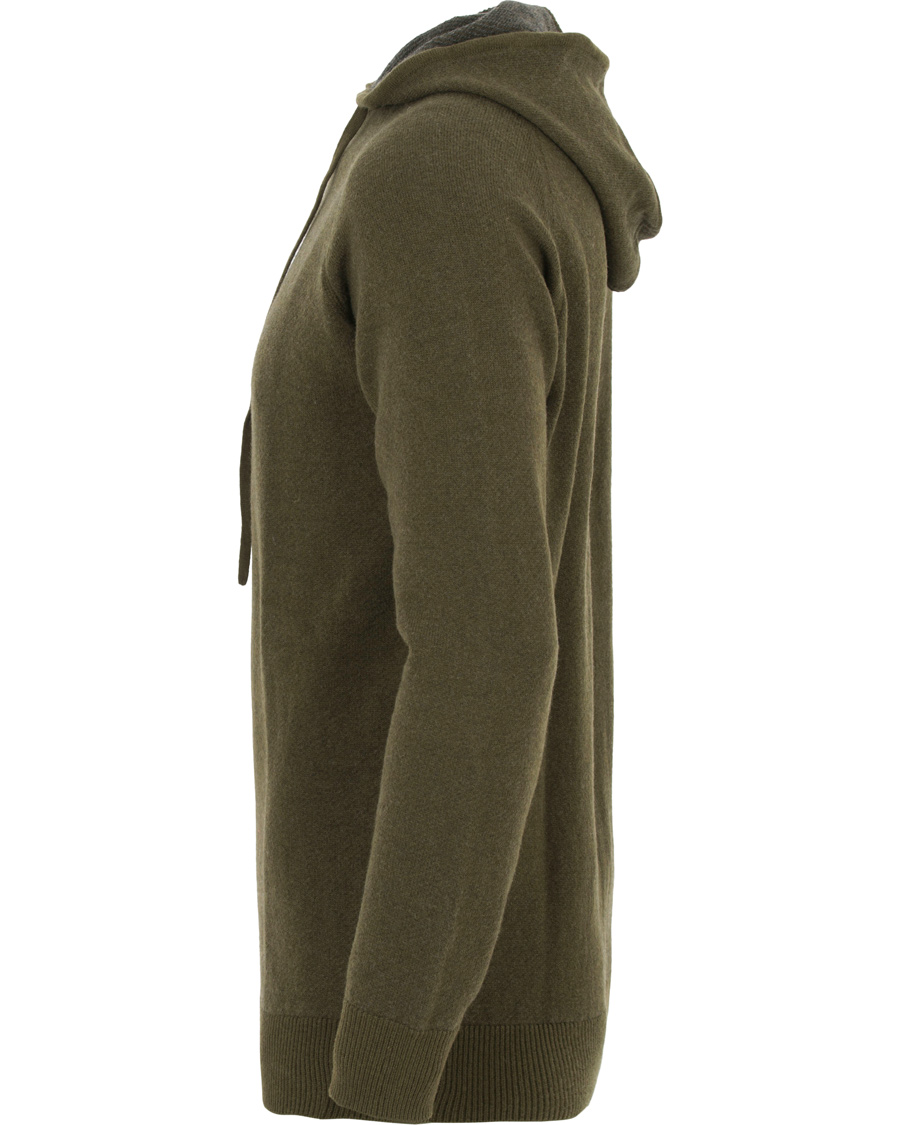 Herre | Gensere | Aspesi | Wool Hoodie Moss Green