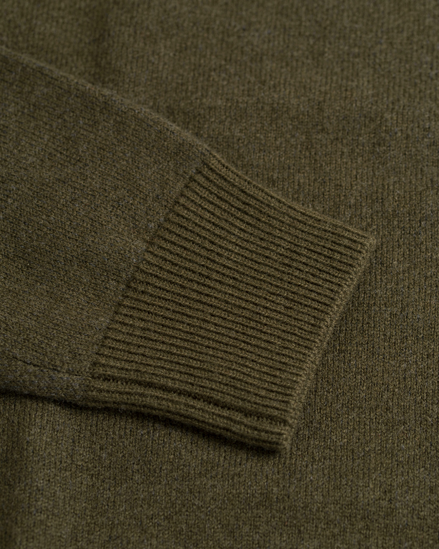 Herre | Gensere | Aspesi | Wool Hoodie Moss Green