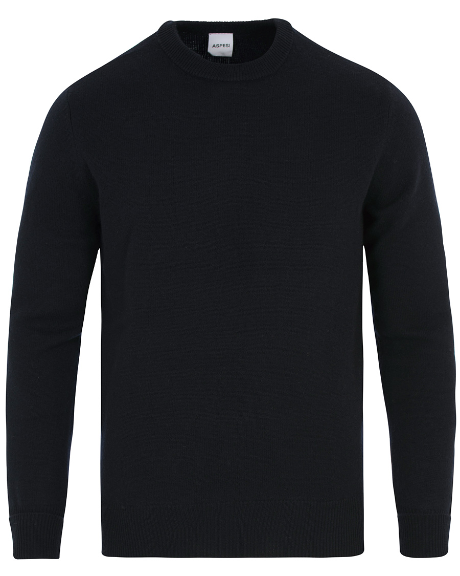 Herre | Gensere | Aspesi | Wool Crew Neck Navy