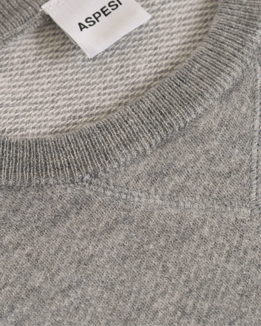 Herre | Gensere | Aspesi | Wool Sweatshirts Light Grey Melange