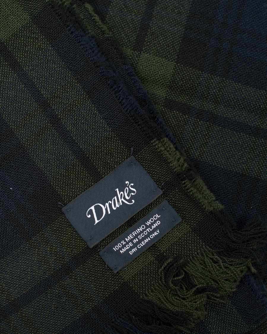 Herre | Drake's Lightweight Merinowool Scarf Blackwatch | Drake's | Lightweight Merinowool Scarf Blackwatch
