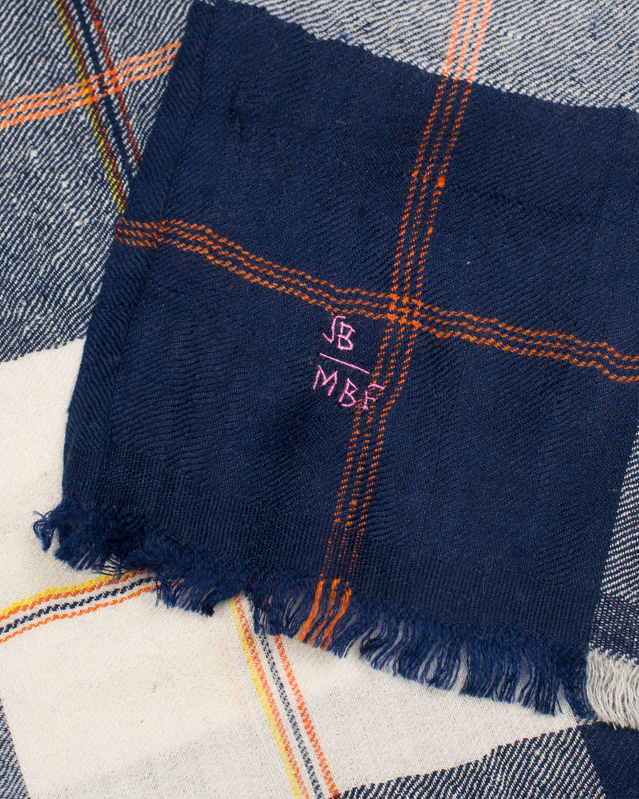 Herre | Drake's Cashmere Madras Overcheck Scarf White | Drake's | Cashmere Madras Overcheck Scarf White