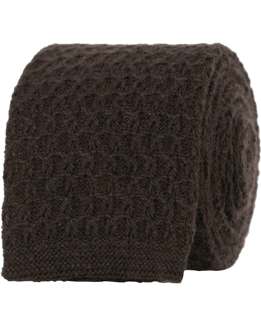 Herre | Drake's Cashmere Knitted 6 cm Tie Brown | Drake's | Cashmere Knitted 6 cm Tie Brown
