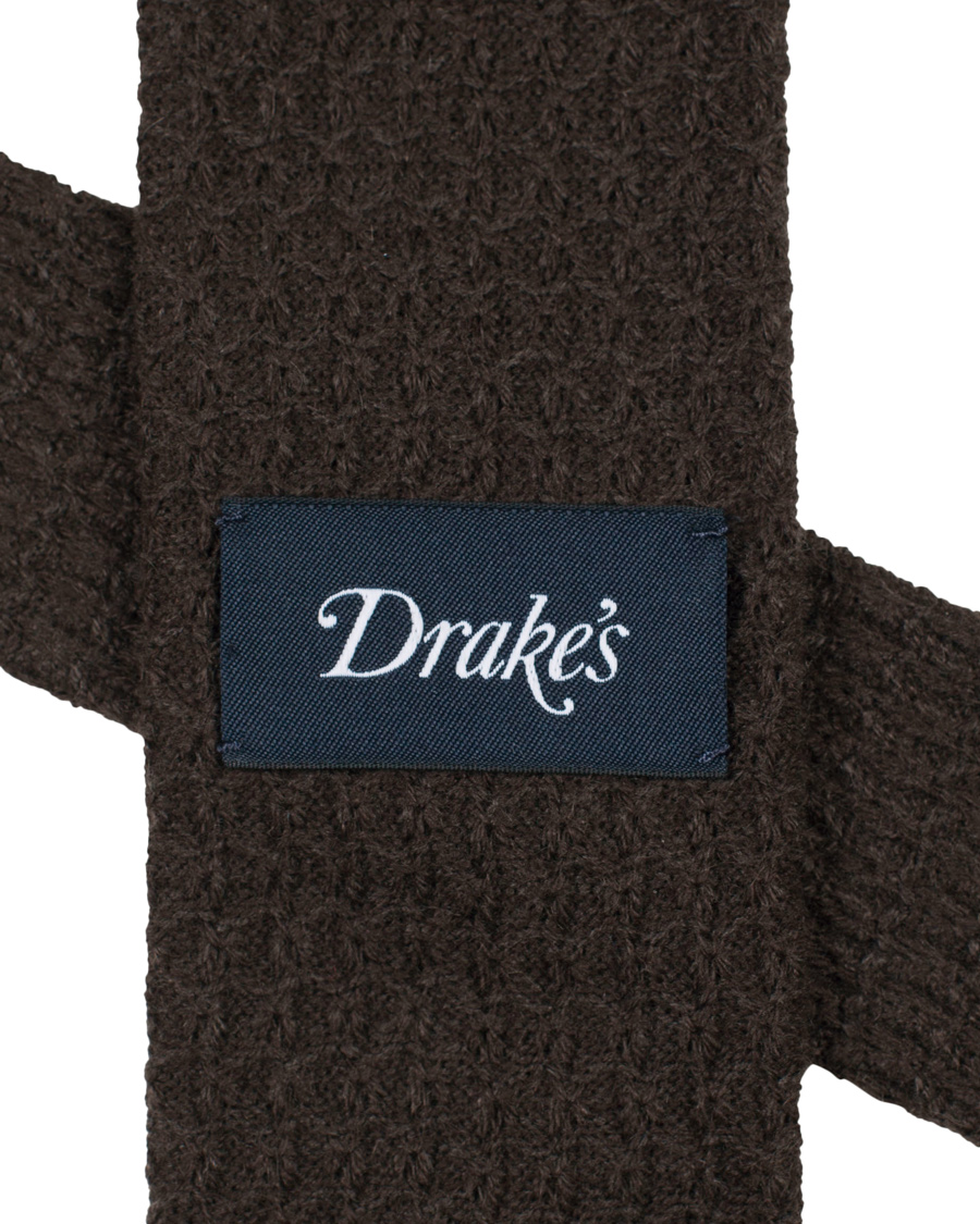 Herre | Drake's Cashmere Knitted 6 cm Tie Brown | Drake's | Cashmere Knitted 6 cm Tie Brown