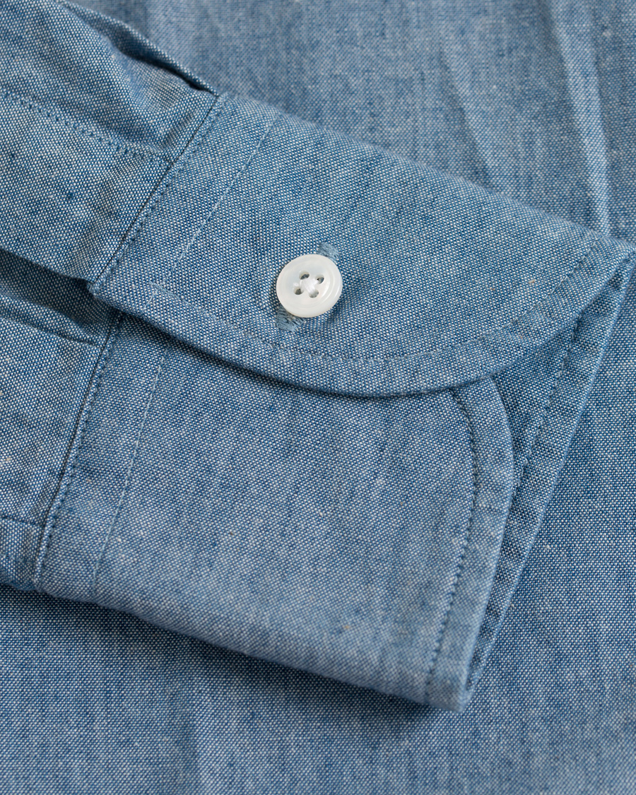 Herre | Skjorter | Drake's | Slim Fit Chambray Button Down Shirt Light