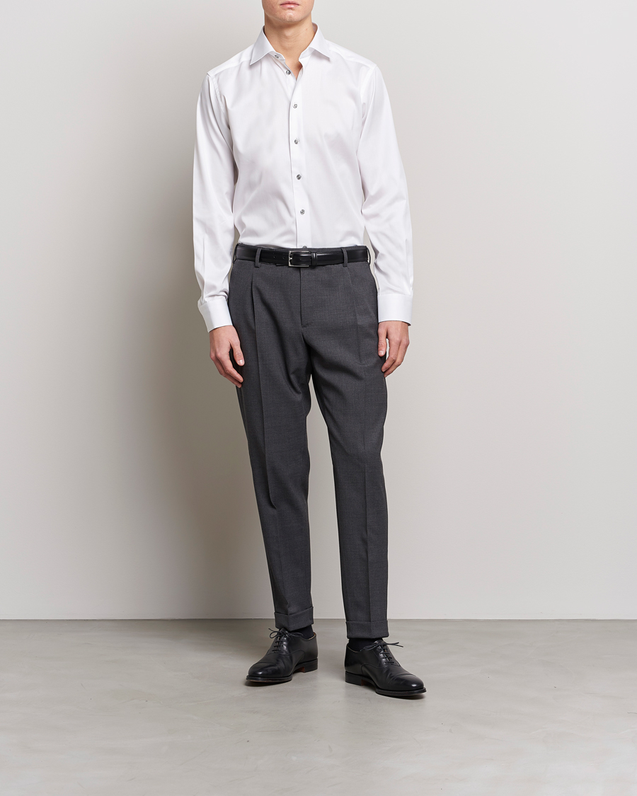 Herre | Business & Beyond | Eton | Contemporary Fit Signature Twill Shirt White