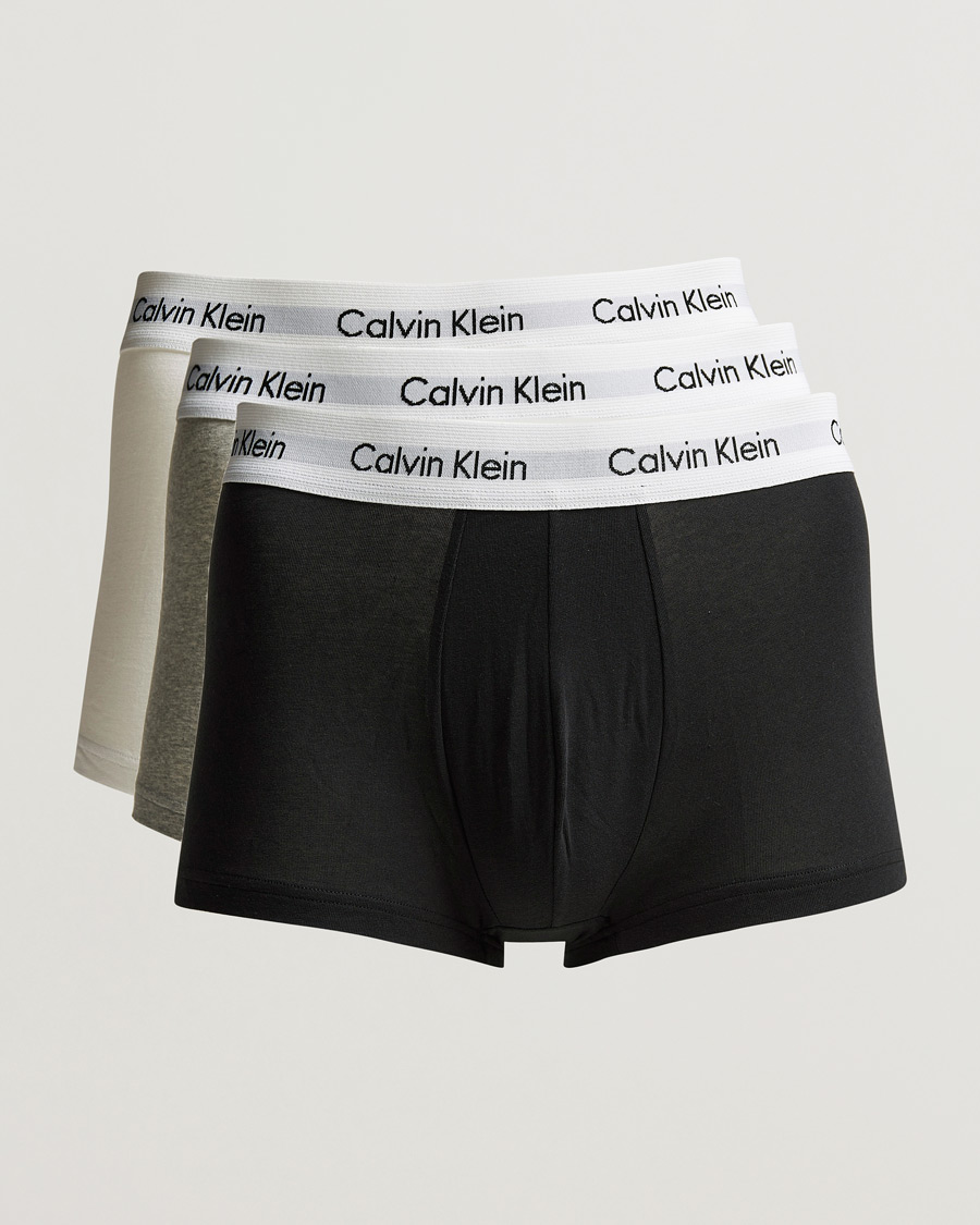 Herre | Boksershorts | Calvin Klein | Cotton Stretch Low Rise Trunk 3-Pack Black/White/Grey