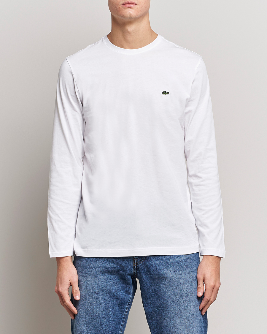 Herre | Langermede t-shirts | Lacoste | Long Sleeve Crew Neck T-Shirt White