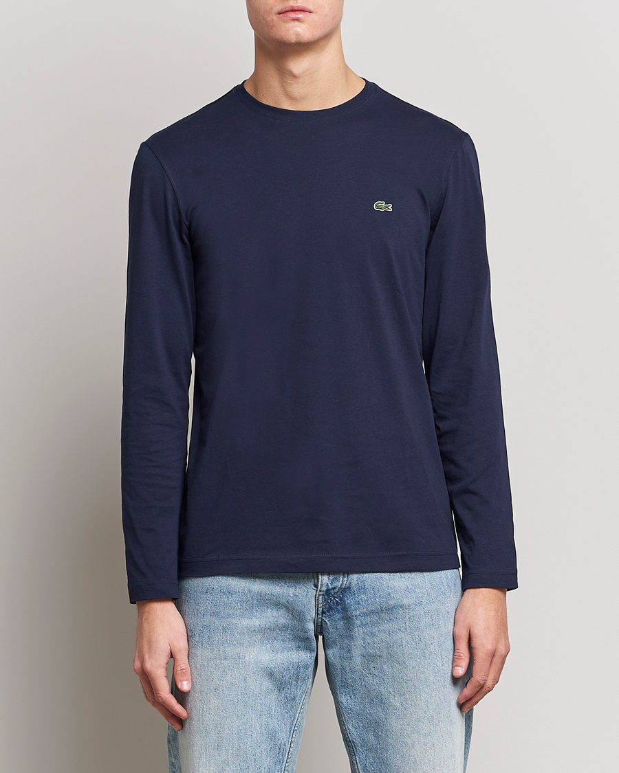 Herre | Tøj | Lacoste | Long Sleeve Crew Neck T-Shirt Navy