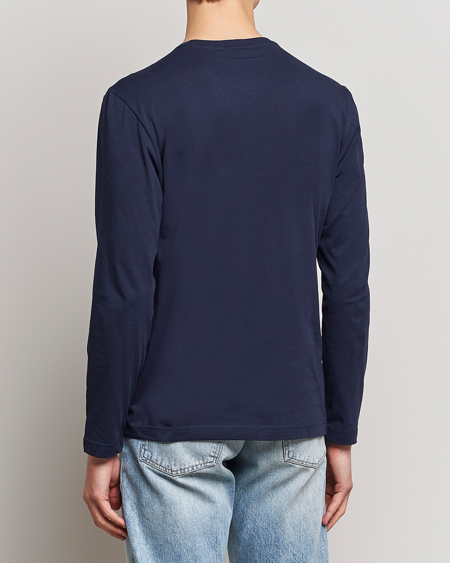 Herre | T-Shirts | Lacoste | Long Sleeve Crew Neck T-Shirt Navy