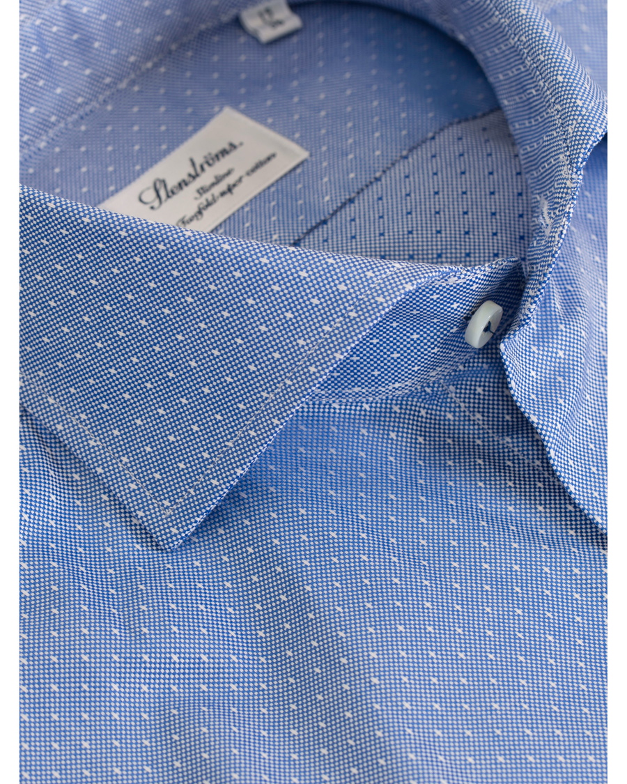 Herre | Skjorter | Stenströms | Slimline Woven Structured Shirt Blue