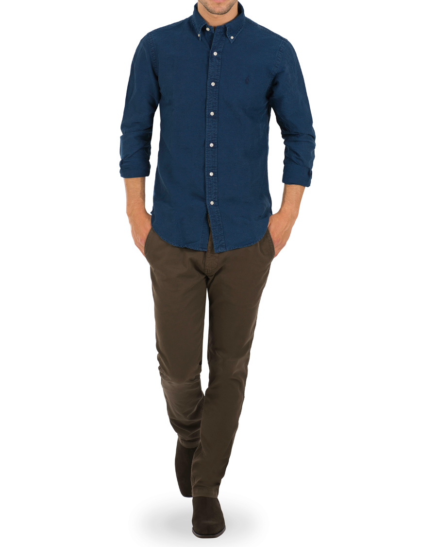 Herre | Skjorter | Polo Ralph Lauren | Core Fit Garment Dyed Oxford Shirt Indigo