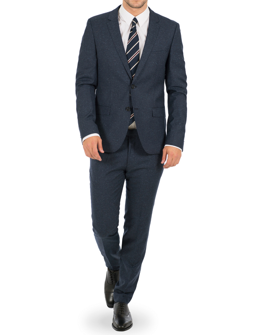 Herre | Dresser | HUGO | Arti Hesten Wool/Silk Donegal Suit Navy