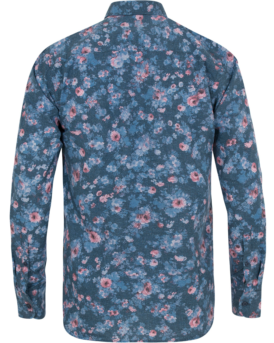 Herre | Skjorter | BOSS ORANGE | BOSS Casual Cattitude Printed Flower Shirt Blue