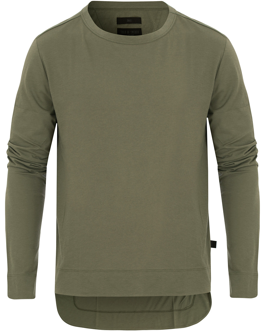 Herre | T-Shirts | Tiger of Sweden Jeans | Trasher Long Sleeve Tee Green
