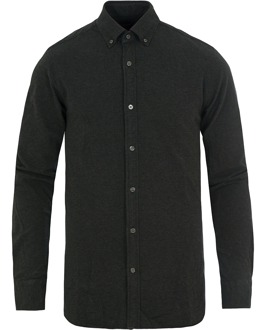 Herre | Skjorter | Tiger of Sweden | Donald Pique Shirt Charcoal